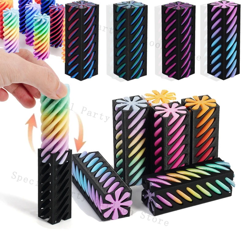 פירמידת הליקס, צעצוע להרגעה, דגם תלת־ממד, מתנה מקורית, עיצוב שולחן, גאדג'ט, PLA ידידותי לסביבה, ספירלה מרובעת, עיצוב מודרני, מתנות למש