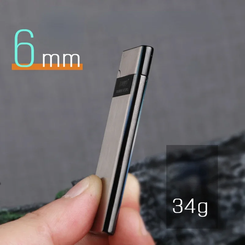 מצית מתכת Zorro דגם Z636 מצית יוקרתי דק במיוחד אביזר עישון איכותי לגברים מצית גז בוטאן עם גלגל השחזה מצית מתנה לגבר