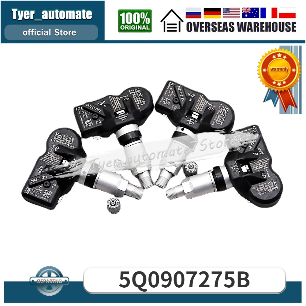 חיישני לחץ צמיגים TPMS דגם 5Q0907275B תואמים Audi, Volkswagen, Porsche ועוד. דיוק מירבי, התקנה קלה ומשלוח מהיר לישראל.