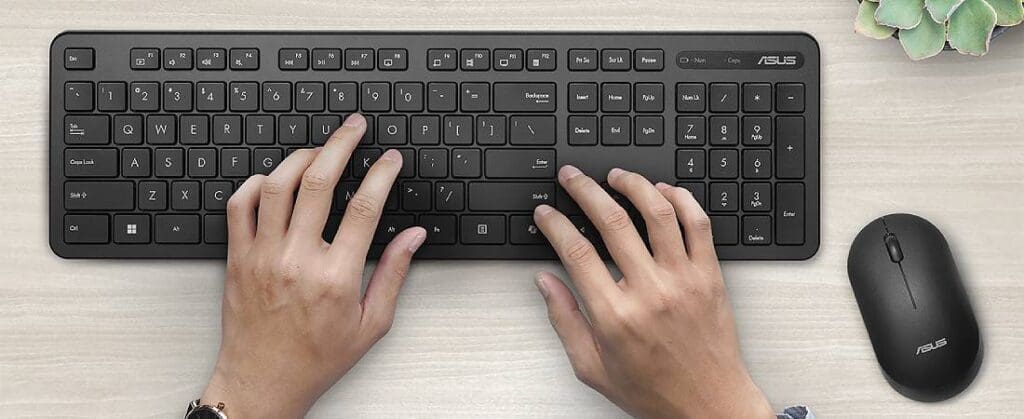 סט מקלדת ועכבר אלחוטי ASUS CW100 בעברית