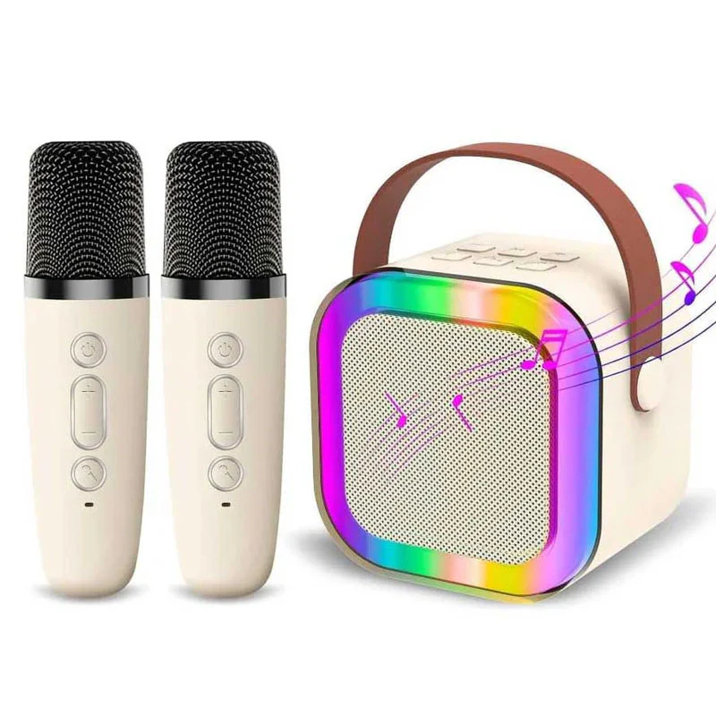 קריוקי קומפקטית עם 2 מיקרופונים